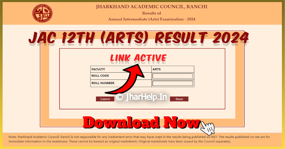 JAC 12th Arts Result